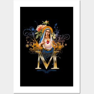 Immaculate Heart of Mary Blessed Mother Catholic Vintage Posters and Art